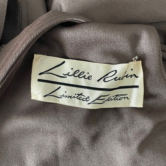 Lillie Rubin Jumpsuit Jersey Palazzo Pants Caplet Top Limited Edition 70s - Picture 9 of 9